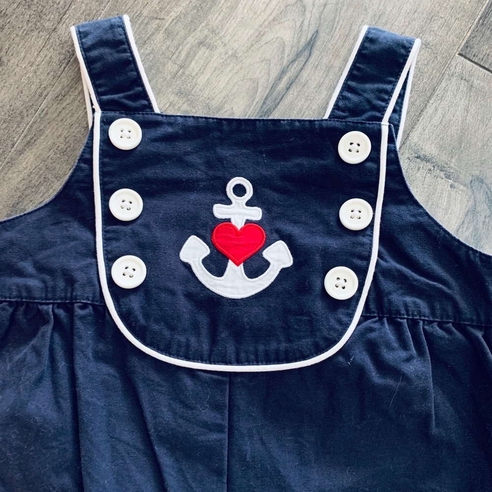 Girls Gymboree Navy Jumper/Overalls, Size 2T - Picture 2 of 3